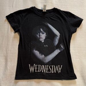 Wednesday Graphic Tee for Kids - Black